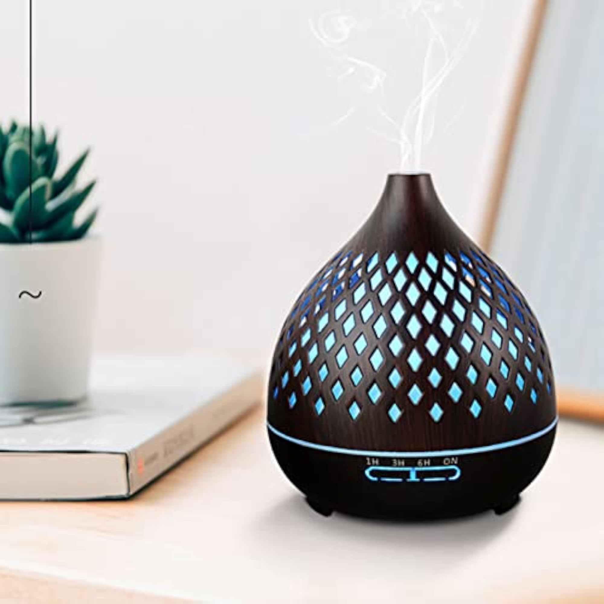 Ubersweet Wood Grain Aroma Diffuser with Remote Control